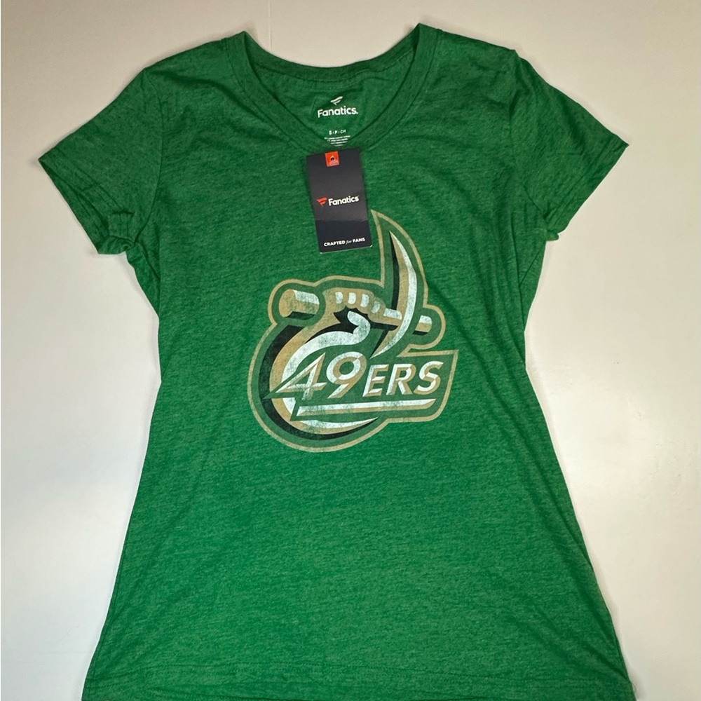 Fanatics Charlotte 49ers C-Pick Logo (2000-2020) Women’s Small Shirt Green NEW